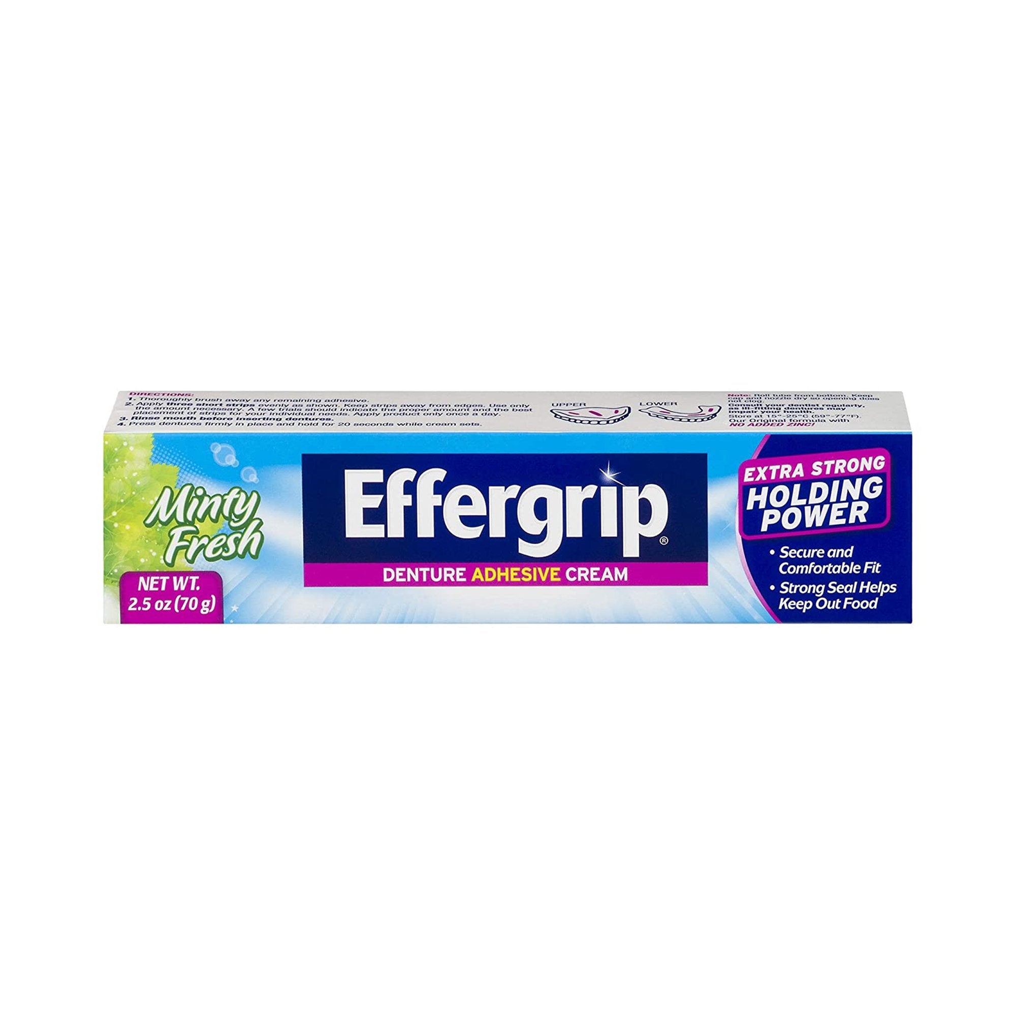 Denture Adhesive Effergrip Cream 2.5 oz.