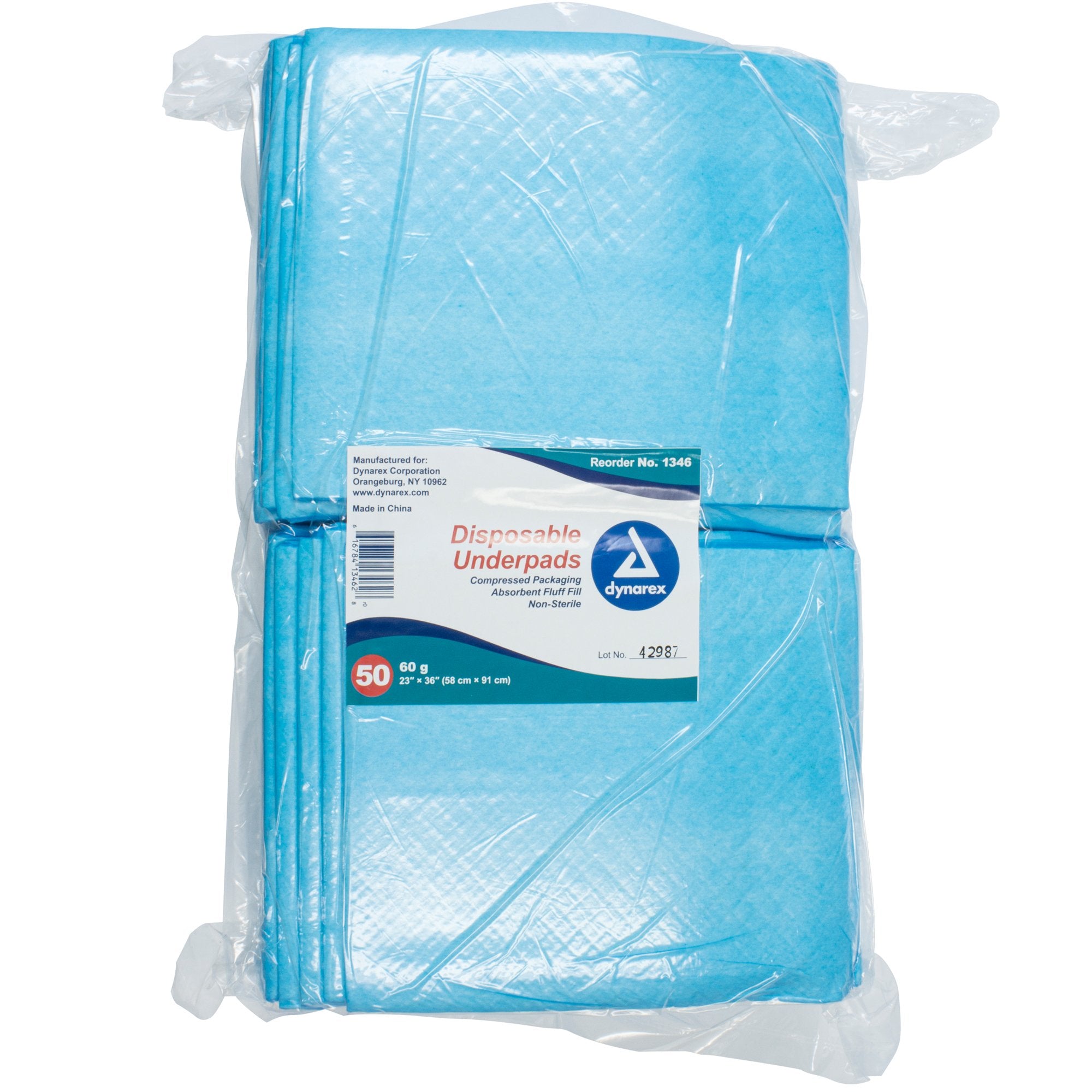 Disposable Underpad Dynarex 23 X 36 Inch Fluff Light Absorbency