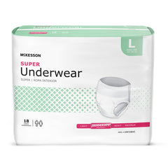 McKesson Super Absorbent Underwear – Moderate Absorbency, Small–X-Large Large · Case of 72