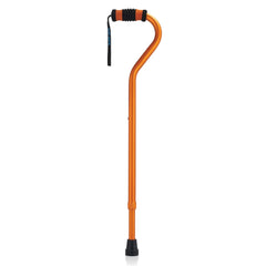 Standard Offset Walking Cane Adjustable Aluminum Orange