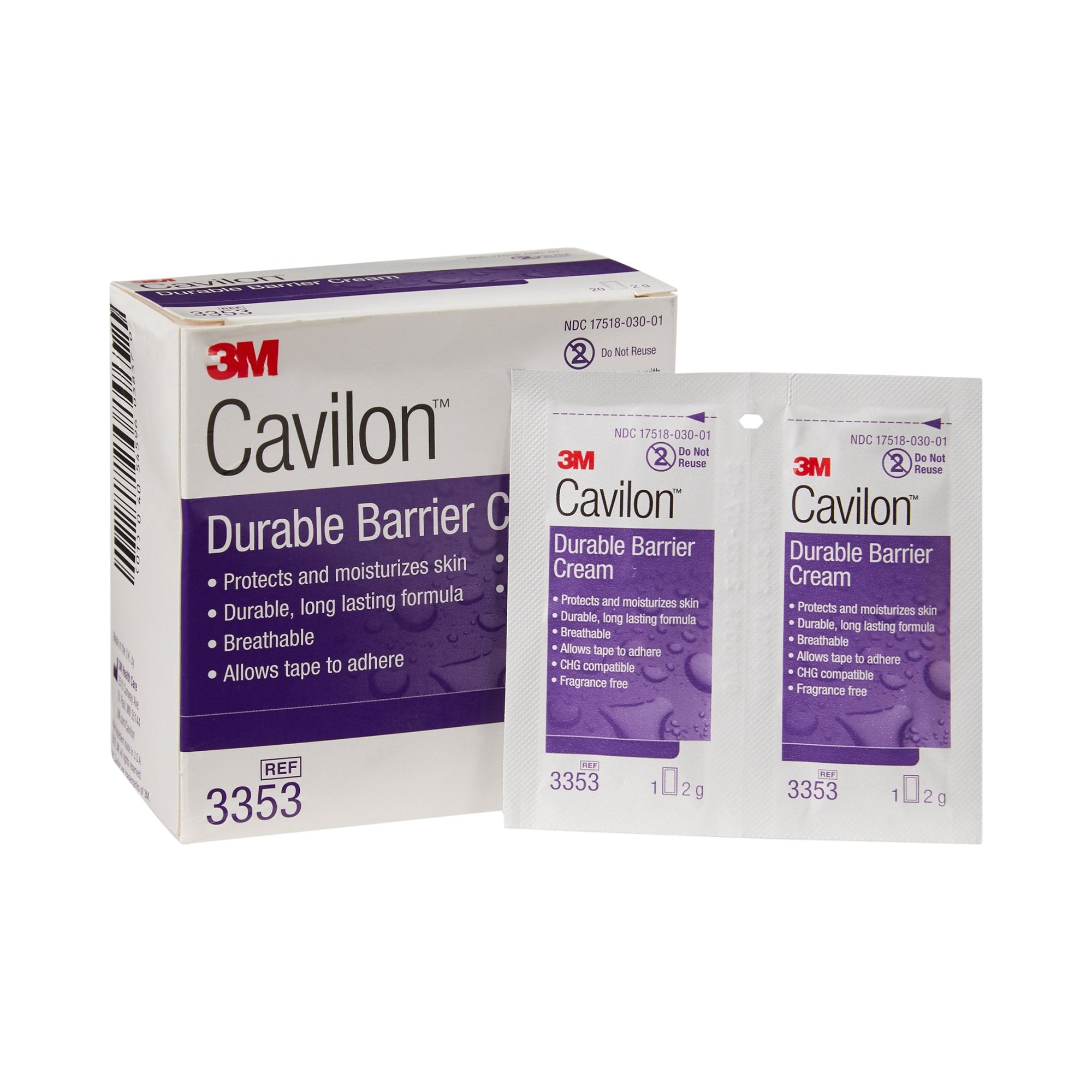 Skin Protectant 3M Cavilon 2 Gram Individual Packet Unscented Cream CHG Compatible