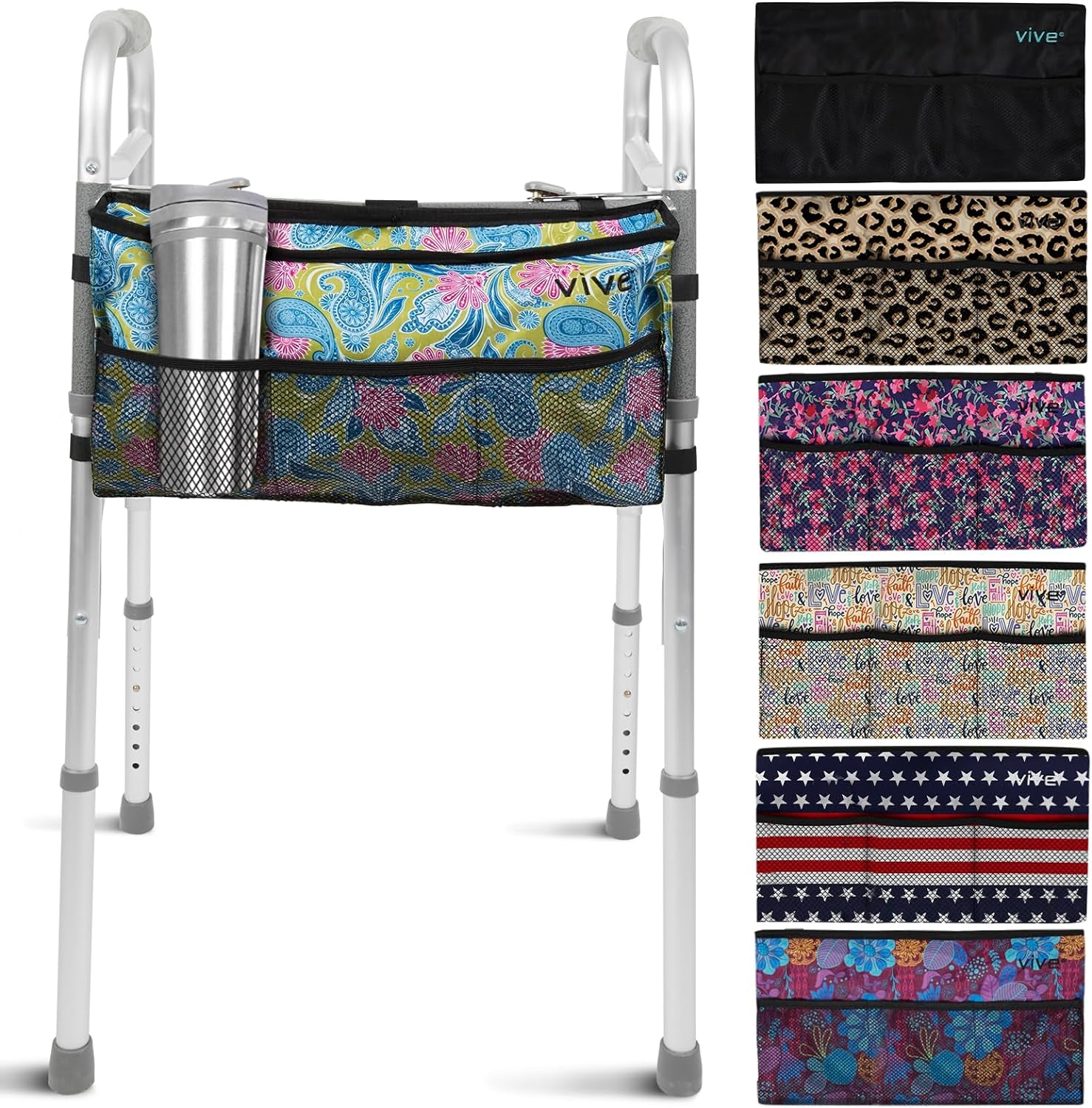 Walker Bag   Accessories Wheelchair Basket Pouch (Water Resistant)   Seniors Caddy Accessory Attachment for Folding, Rolling Walkers   Carry Storage Carrier Tote   Lightweight, Universal Size