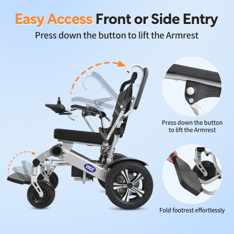 V62 Airline Approved Power Wheelchair 20AH - Lightweight Folding 20AH
