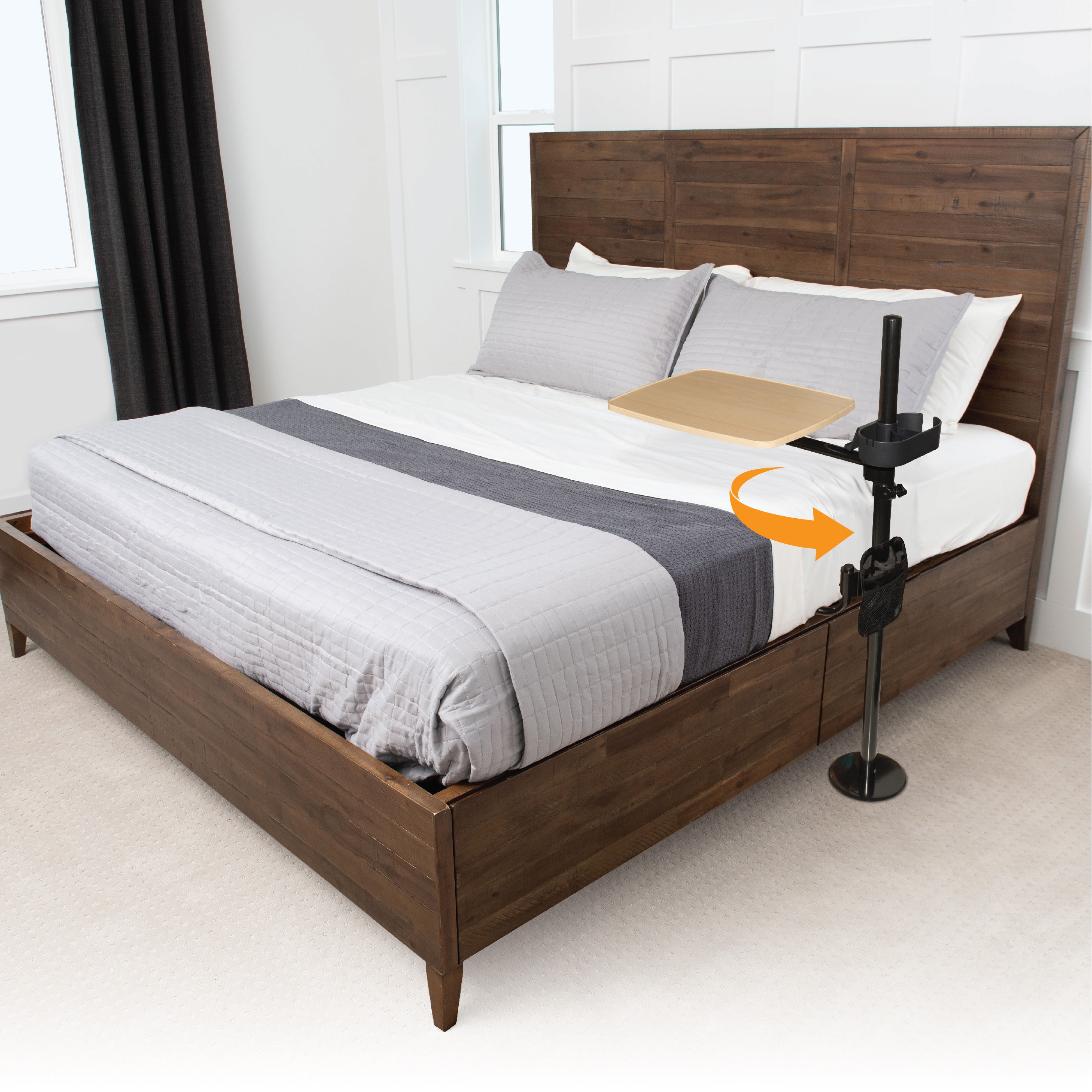 EZ Swivel Overbed Table - Adjustable, Versatile Design for Easy Use in Bed or Chair | Perfect for Meals, Reading, and Work | Sturdy and Stylish