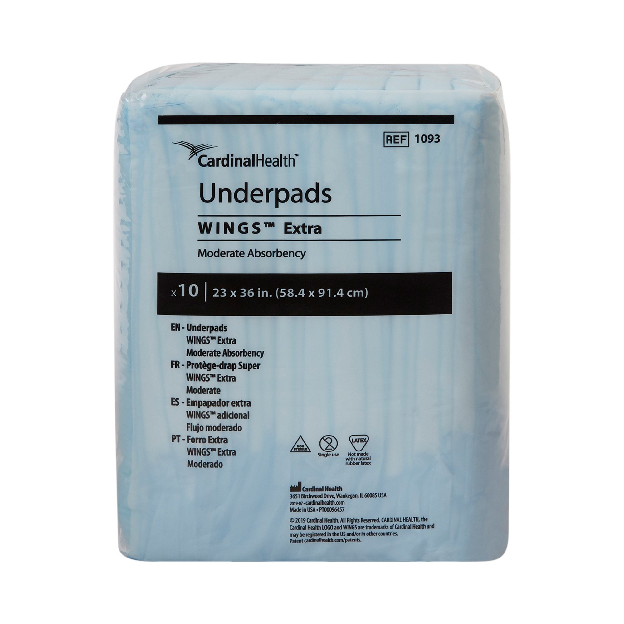 Disposable Underpad Simplicity Extra 23 X 36 Inch Fluff Moderate Absorbency, Packaging Type- Case