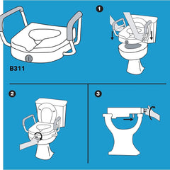 Carex Classics Raised Toilet Seat with Armrests
