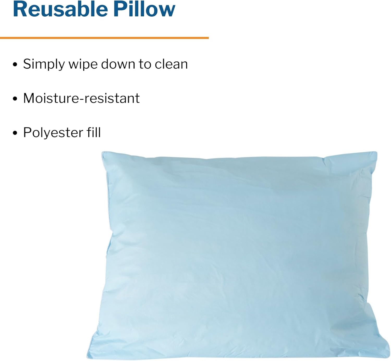Bed Pillow McKesson 20 X 26 Inch Blue Reusable, Packaging Type- Each