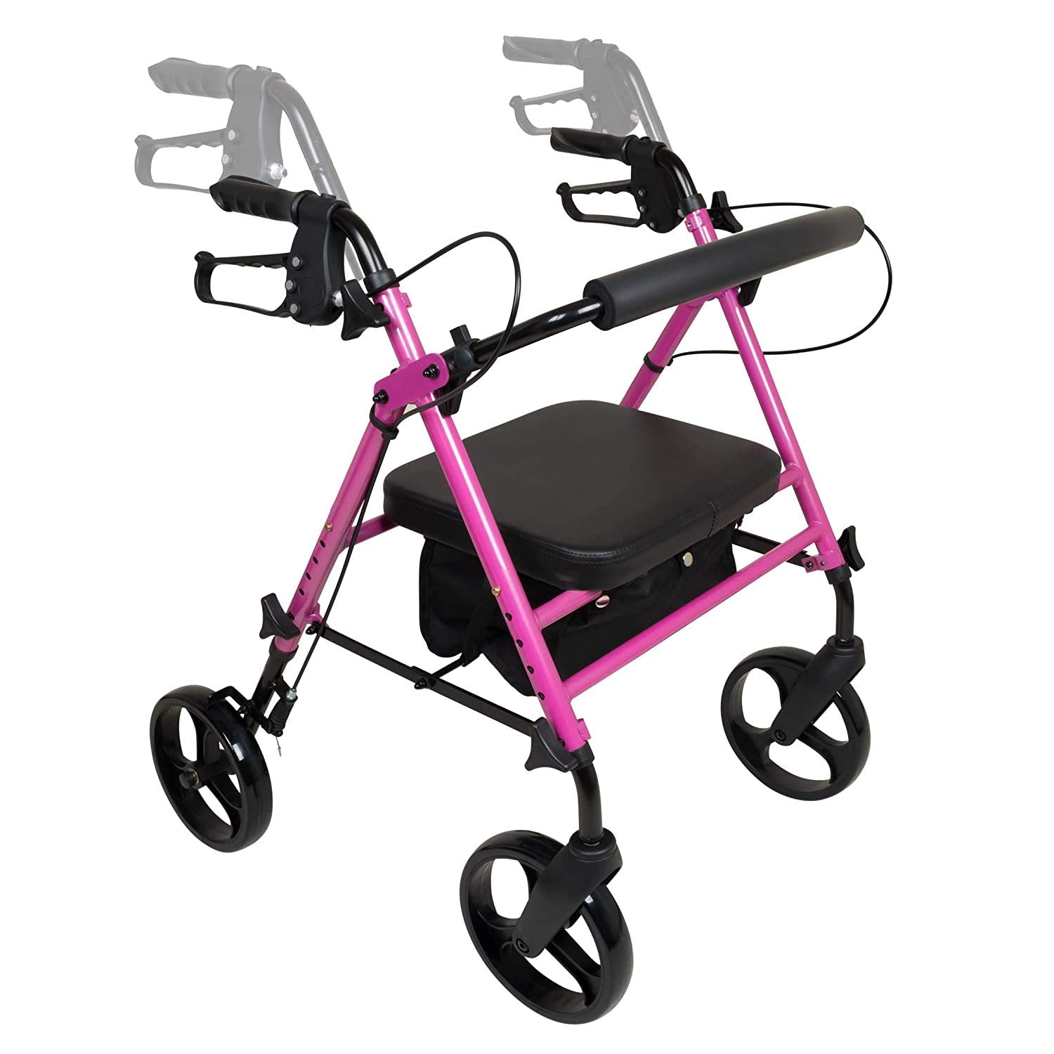 rollator aluminum height adjustable pink