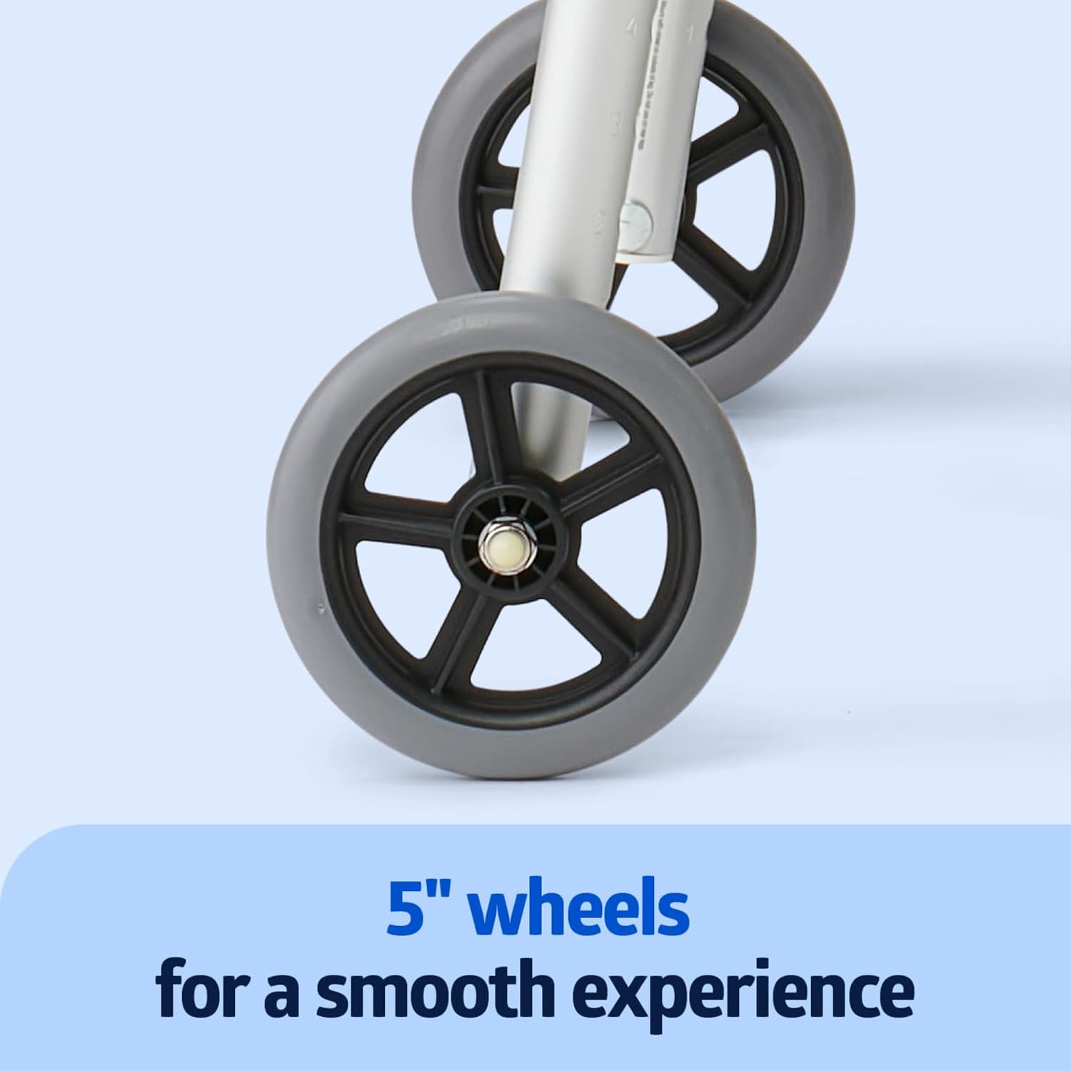 walker adult w 5 wheels folding blue case of 2