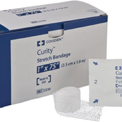 Curity Conforming Bandage – White Cotton/Polyester 1-Ply Sterile Roll, 1 in × 75 in (Single Roll) | HCPCS A6448