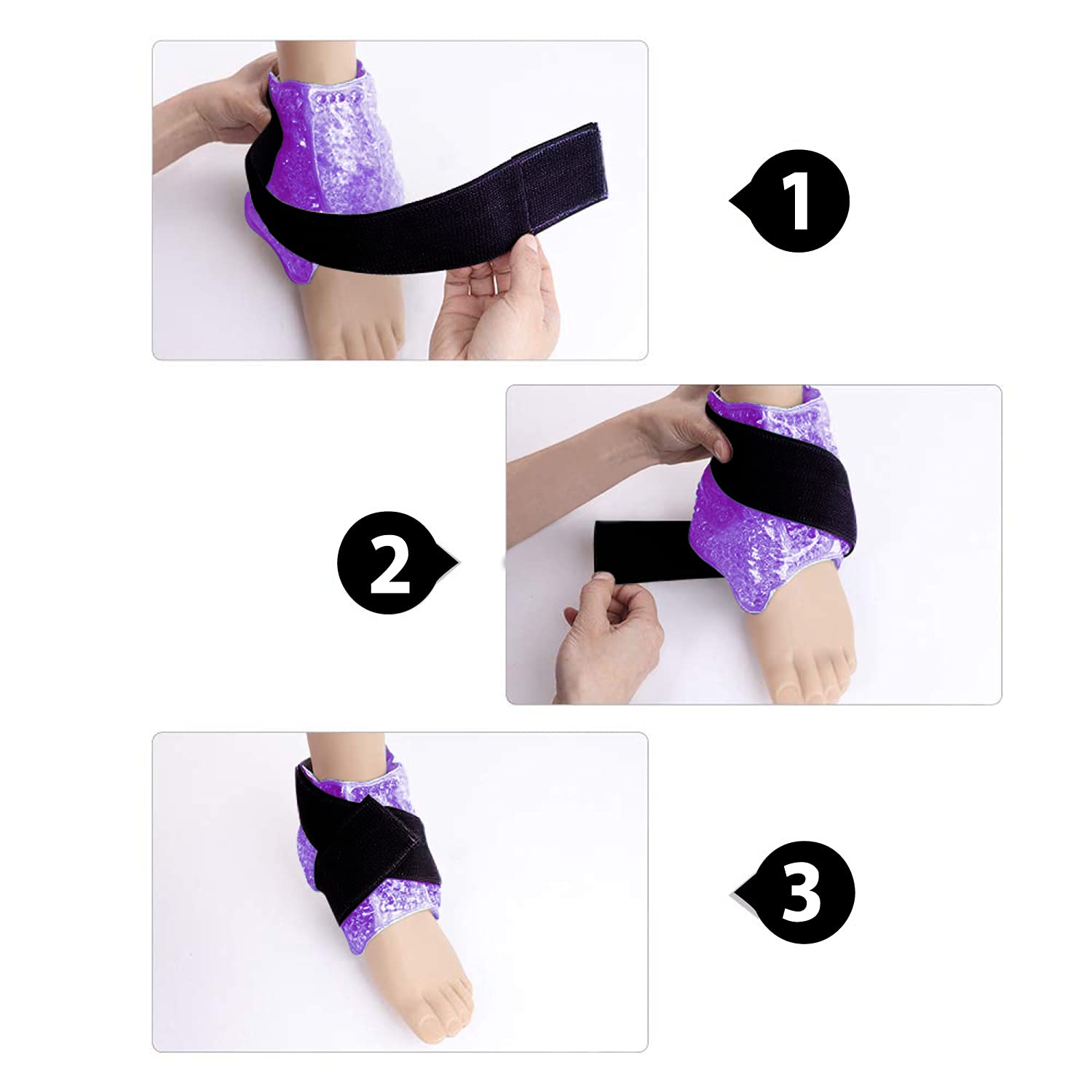 wrist knee ankle gel pack foot hand ice therapy wrap reusable hot cold compress pad cooling bead gel pack for injury pain relief