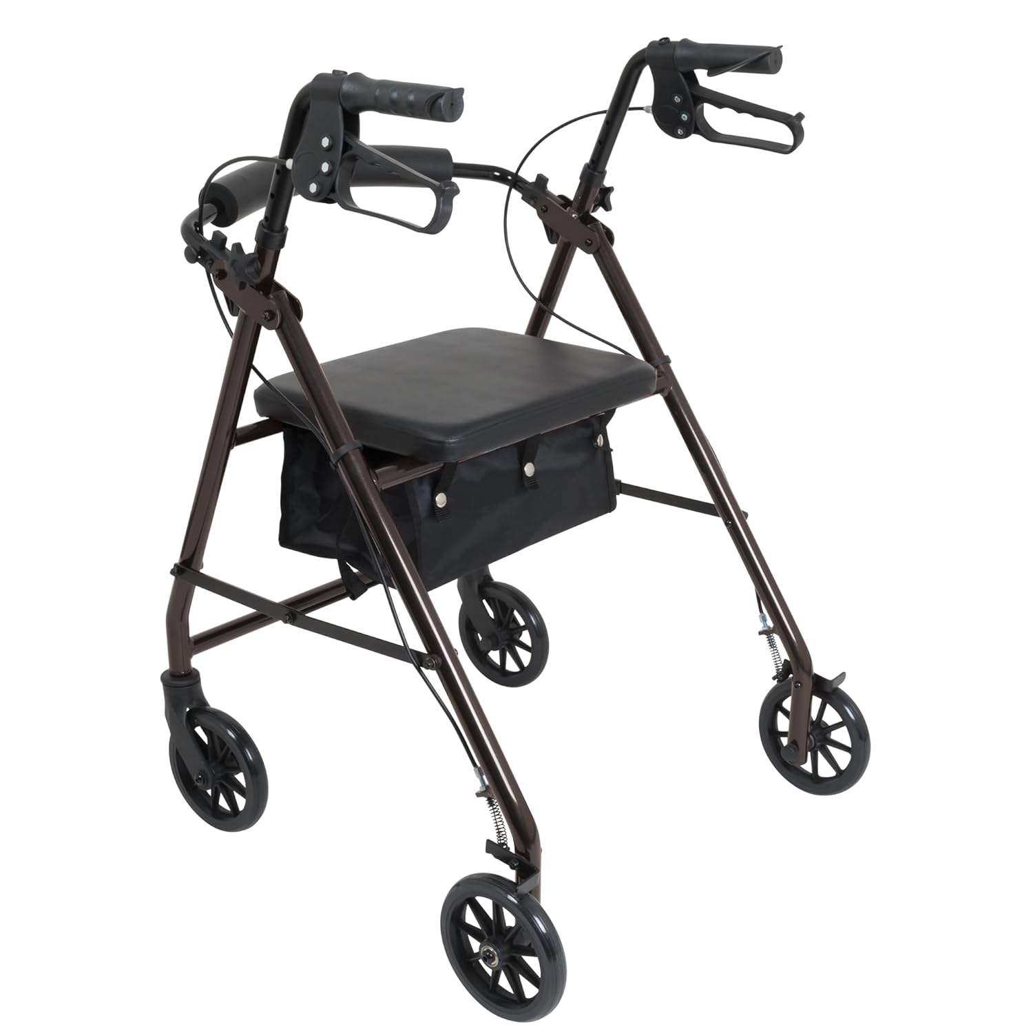 Andador de aluminio ProBasics para personas mayores, ruedas de 6 pulgadas y altura ajustable, capacidad de peso de 300 lb, color negro, plegable, RLA6BK