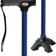 Carex Soft Grip Derby Cane - Designer Blue