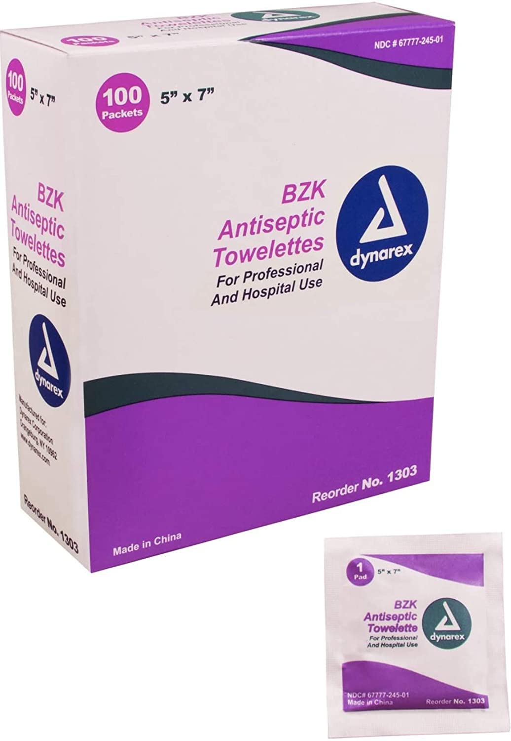 Antiseptic Skin Towelette Dynarex Individual Packet Scented 100 Count, Packaging Type- Case