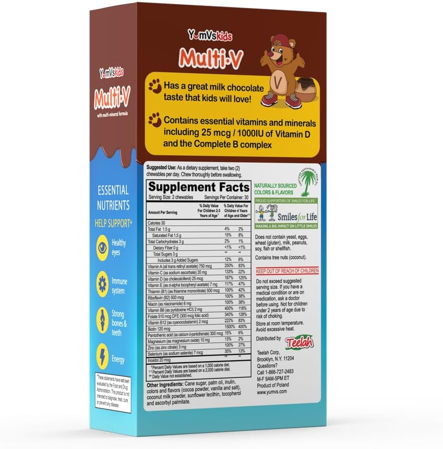 yum vs multi v plus multi mineral formula milk chocolate 60 bears