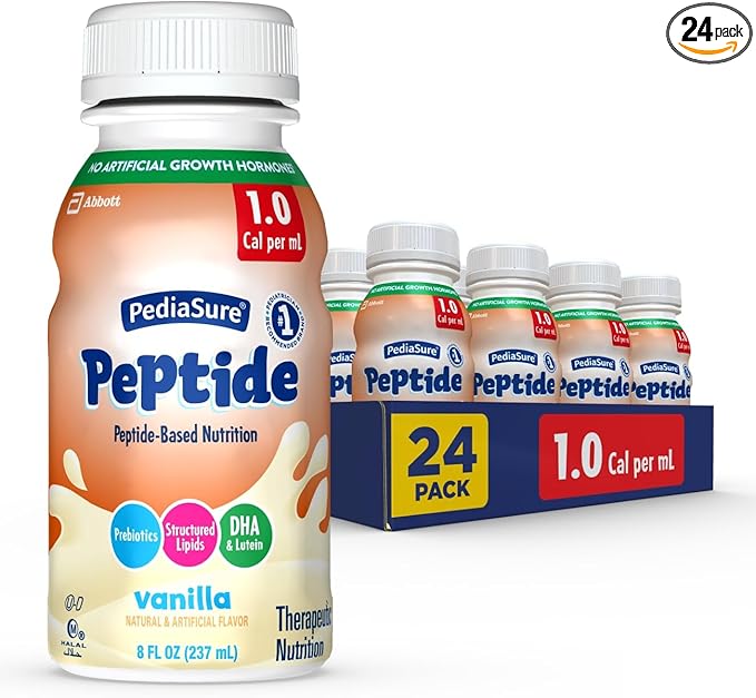 pediatric oral supplement pediasure peptide 1 0 cal chocolate flavor 8 oz bottle liquid peptide malabsorption maldigestion packaging type case