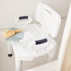 Bath Bench McKesson Removable Arms Plastic Frame Removable Backrest 21-1/4 Inch Seat Width 350 lbs. Weight Capacity, Packaging Type- Case