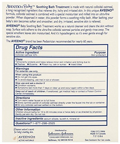 bath additive aveeno baby eczema therapy 3 75 oz individual packet unscented powder packaging type box