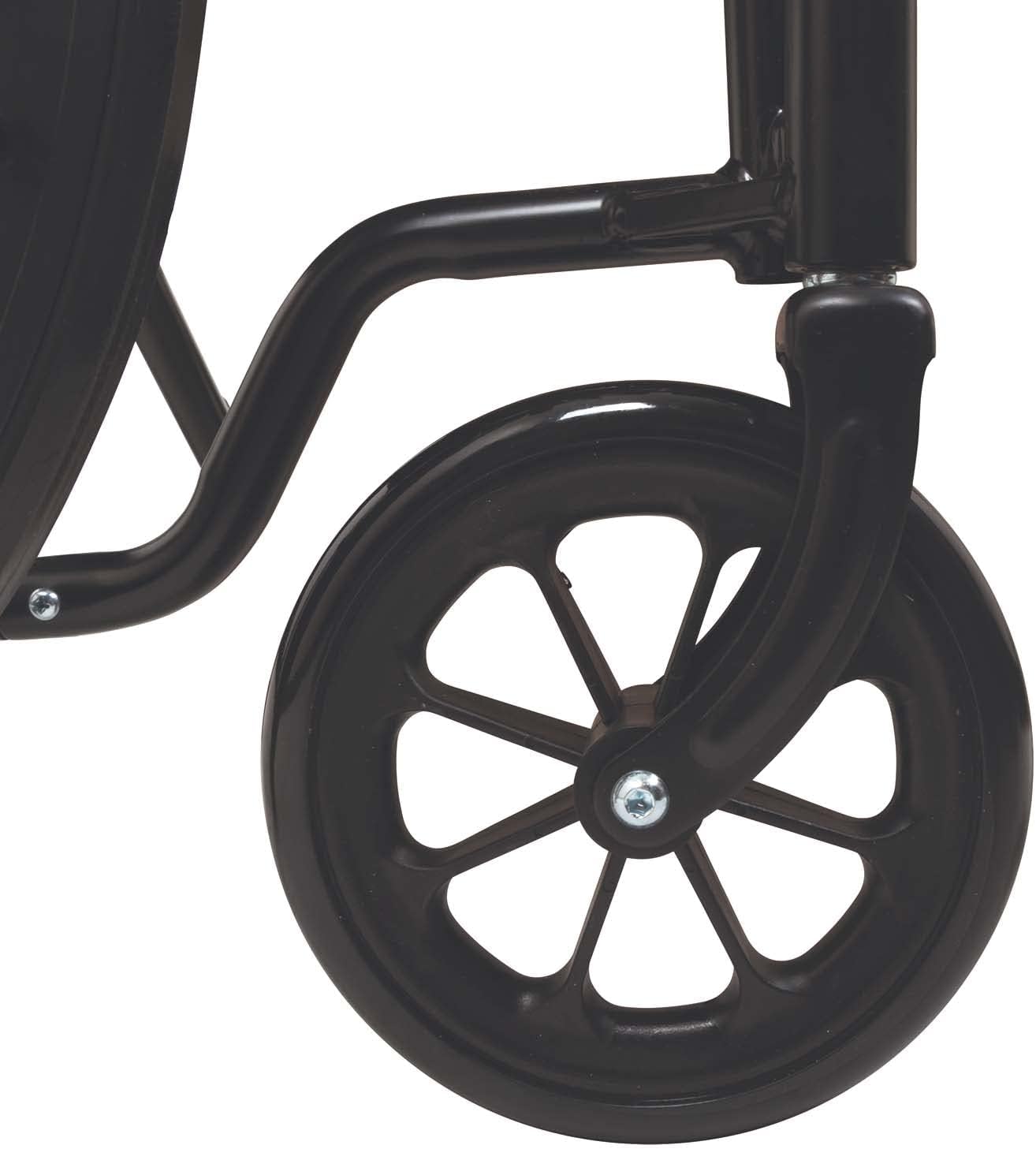 Drive Medical K2 Wheelchair with Removable Flip Back Arms and Elevating Leg rest ,8 X 1inch Front24 inch rare Wheels ,300 lbs Weight Capacity ,WC21616DE