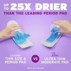 bladder control pad poise fresh protection ultra thin 14 1 inch length heavy absorbency sodium polyacrylate core one size fits most packaging type case