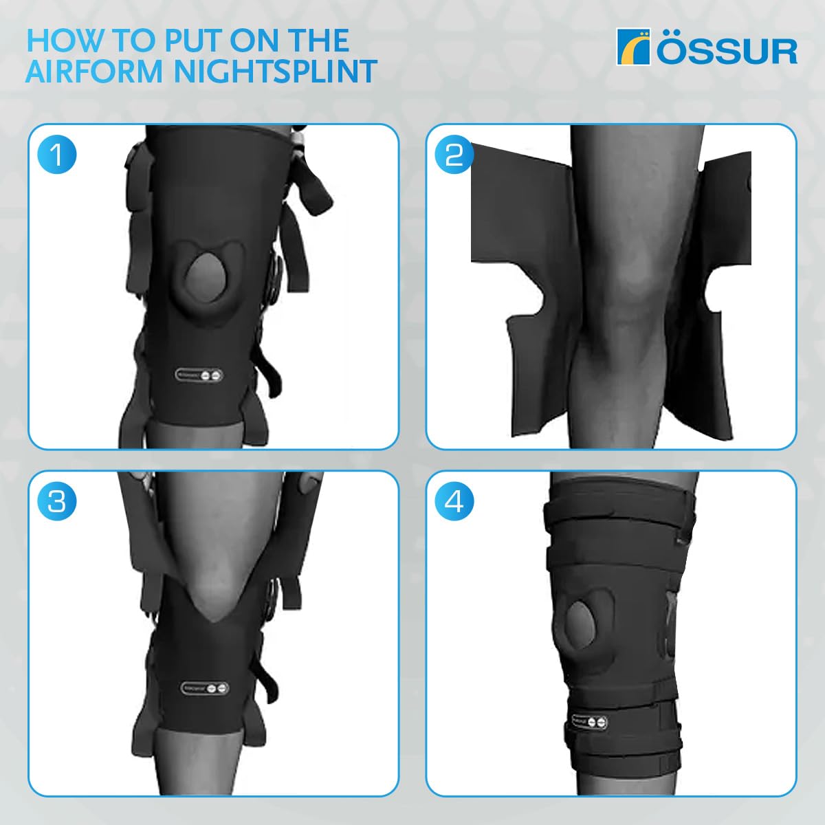 Knee Brace Ossur Rebound X-Large D-Ring / Hook and Loop Strap Closure 20-1/2 to 22-1/2 Inch Thigh Circumference Short Length Left or Right Knee, Packaging Type- Each