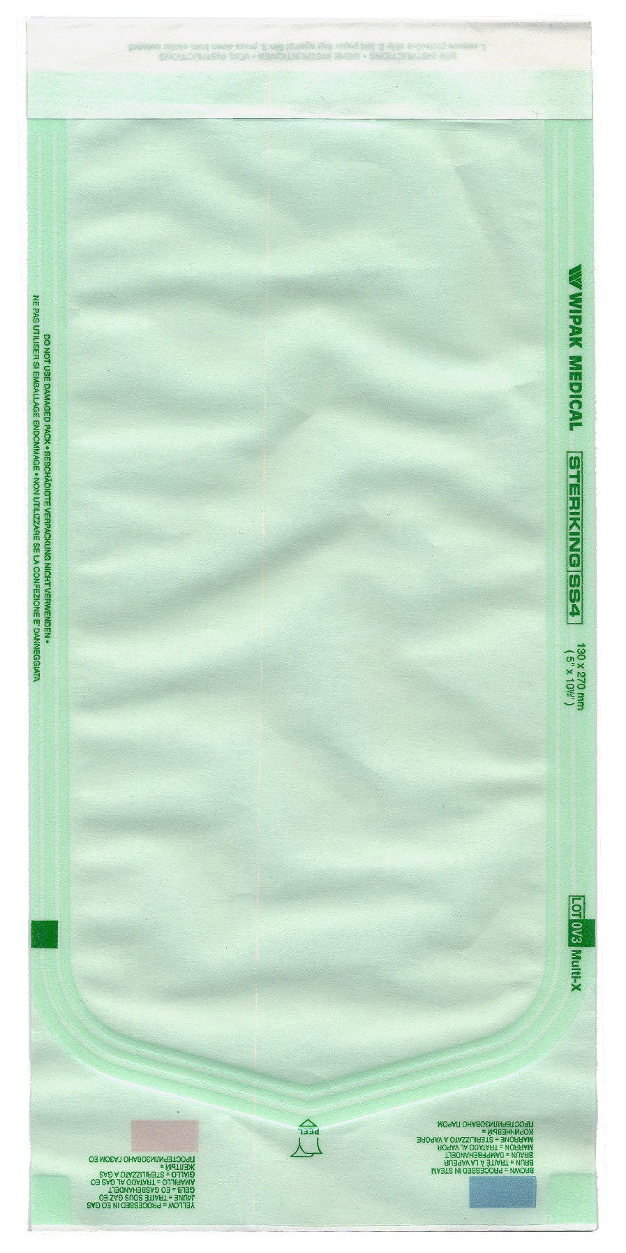 Sterilization Pouch Steriking Ethylene Oxide (EO) Gas / Steam 3-1/2 X 8 Inch Transparent / White Self Seal Paper / Film 7-1/2 X 13 Inch · Box of 200