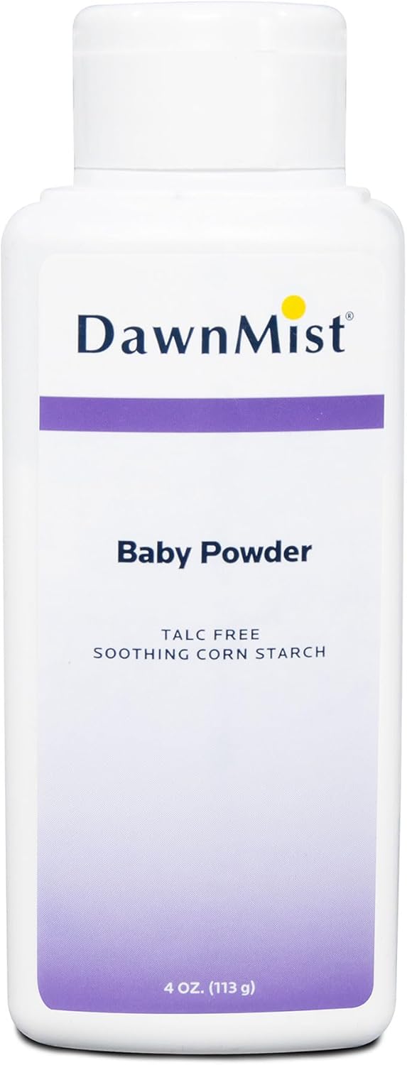 Talco para bebés DawnMist, 113 ml (4 oz), aromatizado con aloe/vitamina E, envase: estuche