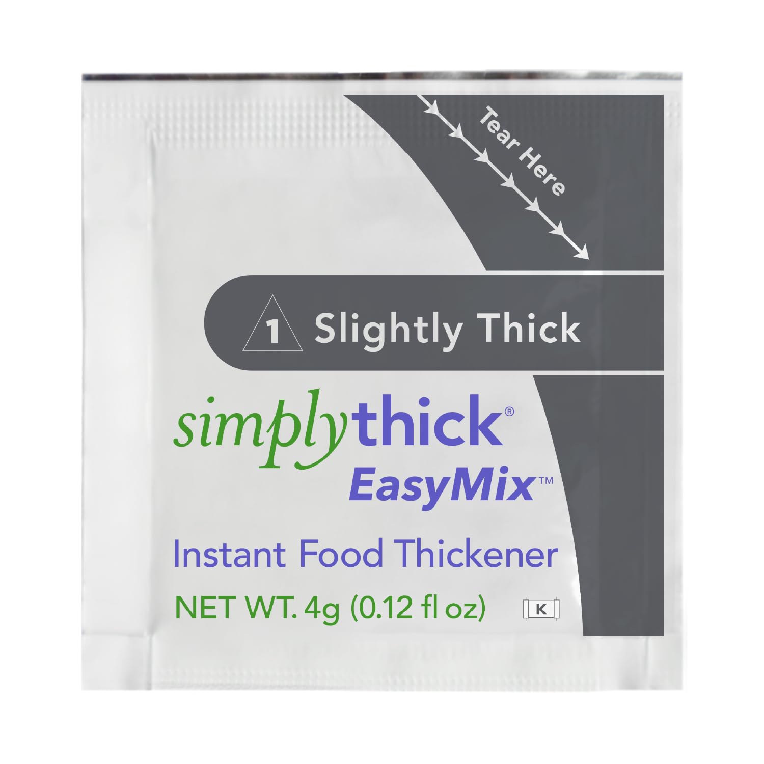 Food and Beverage Thickener SimplyThick Easy Mix 4 oz. Individual Packet Unflavored Gel IDDSI Level 1 Slightly Thick, Packaging Type- Box