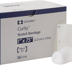 Curity Conforming Bandage – White Cotton/Polyester 1-Ply Sterile Roll, 1 in × 75 in (Single Roll) | HCPCS A6448