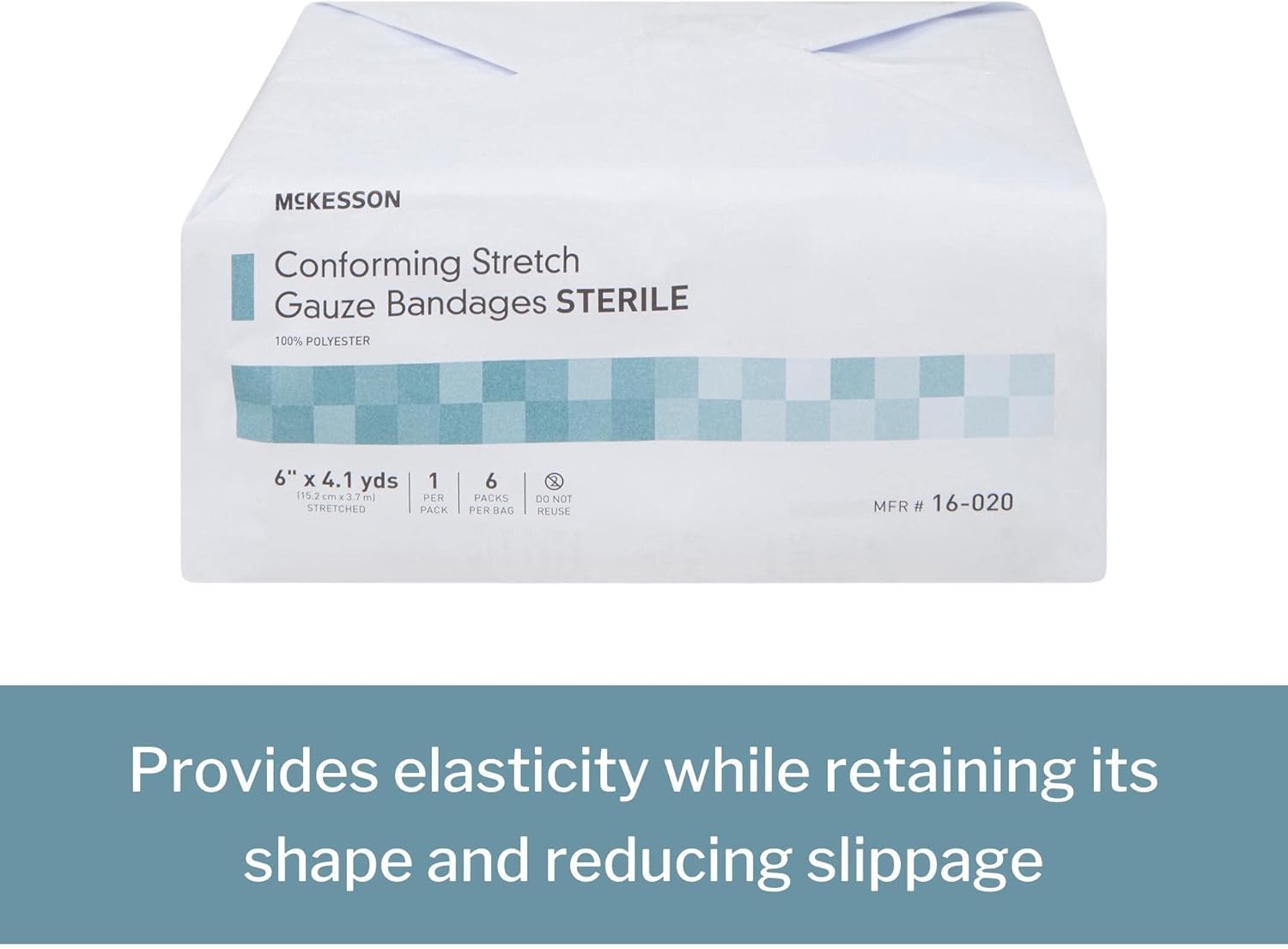 Conforming Bandage McKesson 6 Inch X 4-1/10 Yard Sterile 1 per Pack, Packaging Type- Case
