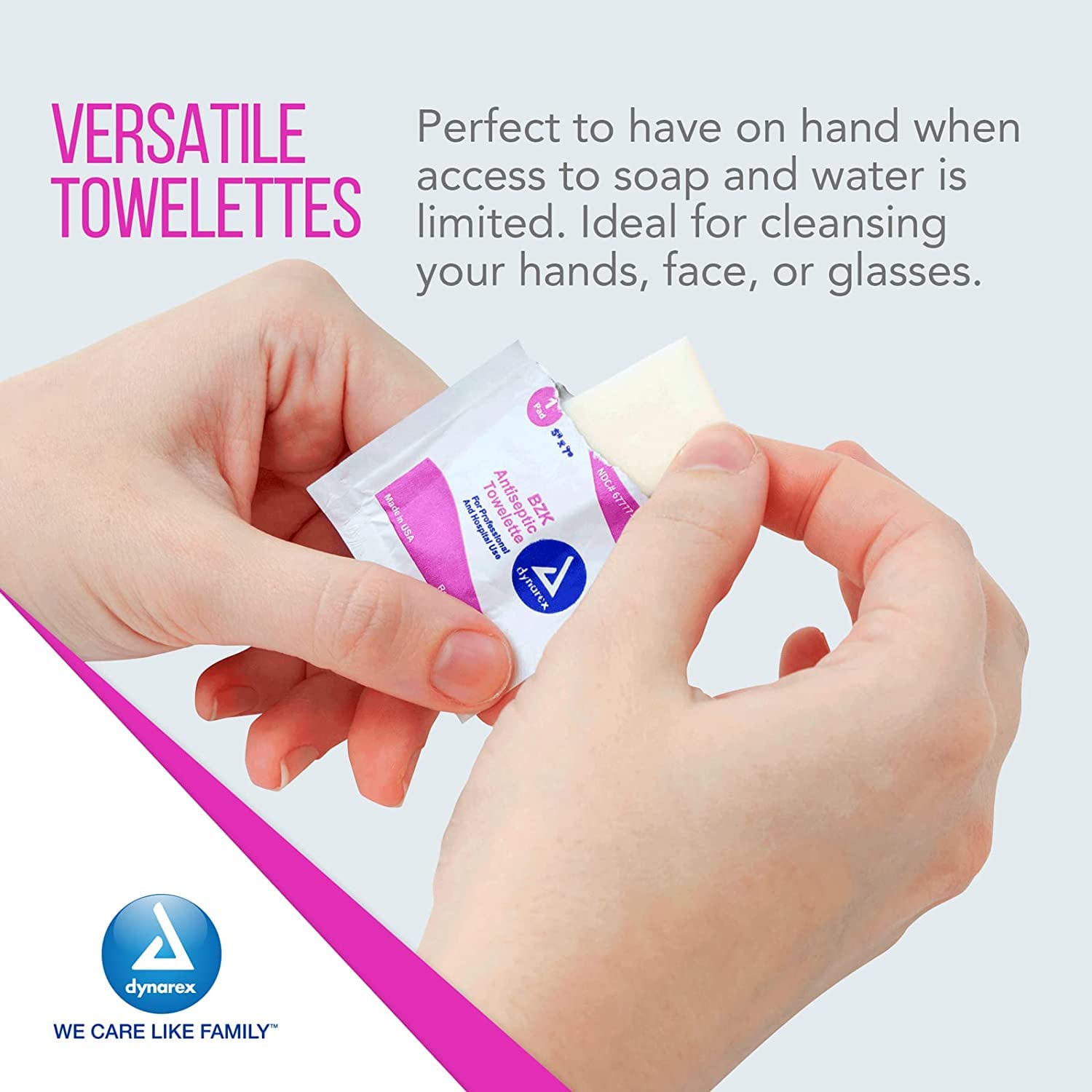 Antiseptic Skin Towelette Dynarex Individual Packet Scented 100 Count, Packaging Type- Case