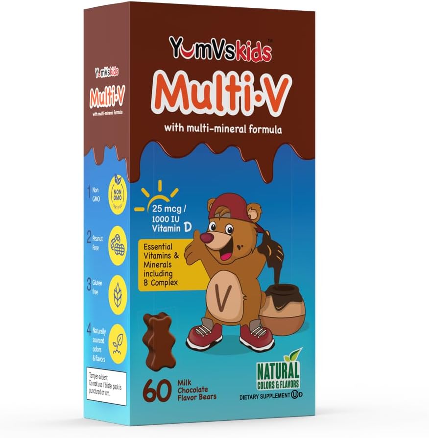 yum vs multi v plus multi mineral formula milk chocolate 60 bears