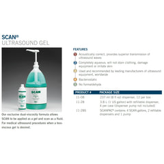 Ultrasound Gel Scan Medium Viscosity 1 gal. Bottle NonSterile, Packaging Type- Case