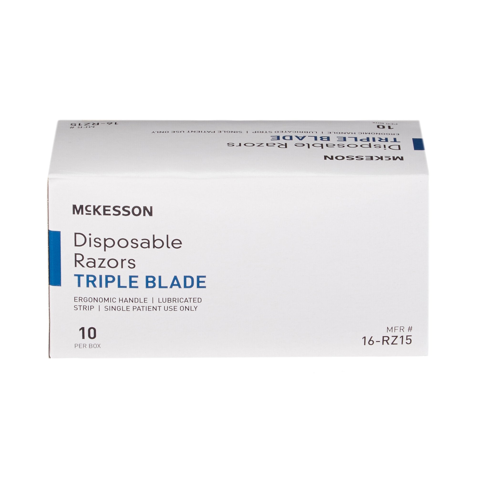 Personal Razor with Lubricating Strip McKesson Single Edge Triple Blade NonSterile Disposable, Packaging Type- Case