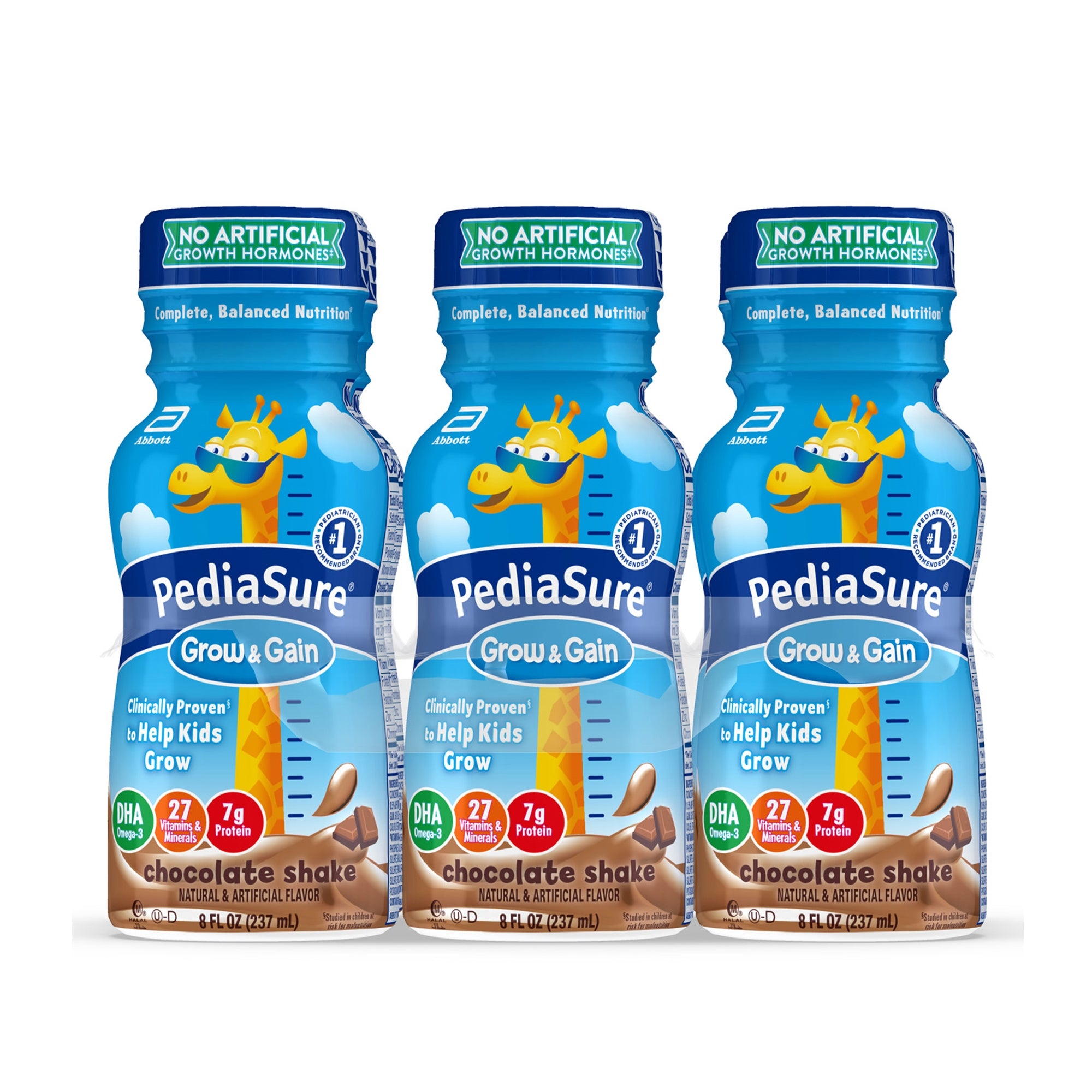 Pediatric Oral Supplement PediaSure Grow & Gain Shake Chocolate Flavor 8 oz. Bottle Liquid Calories | (6/Pack