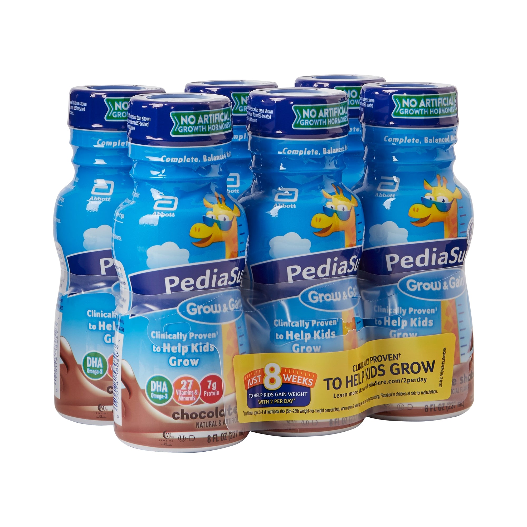 Pediatric Oral Supplement PediaSure Grow & Gain Shake Chocolate Flavor 8 oz. Bottle Liquid Calories | (6/Pack