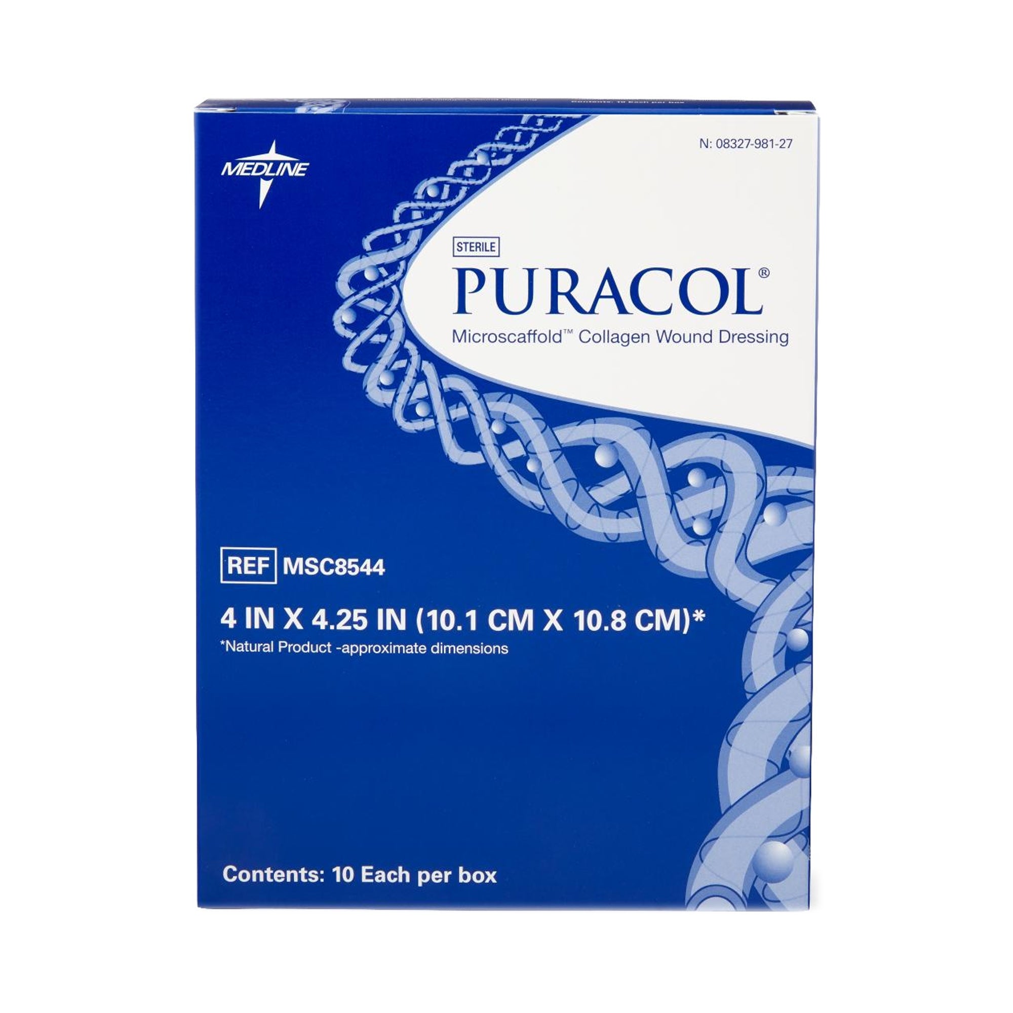 Collagen Dressing Puracol 4 X 4-1/4 Inch Rectangle Sterile, Packaging Type- Case