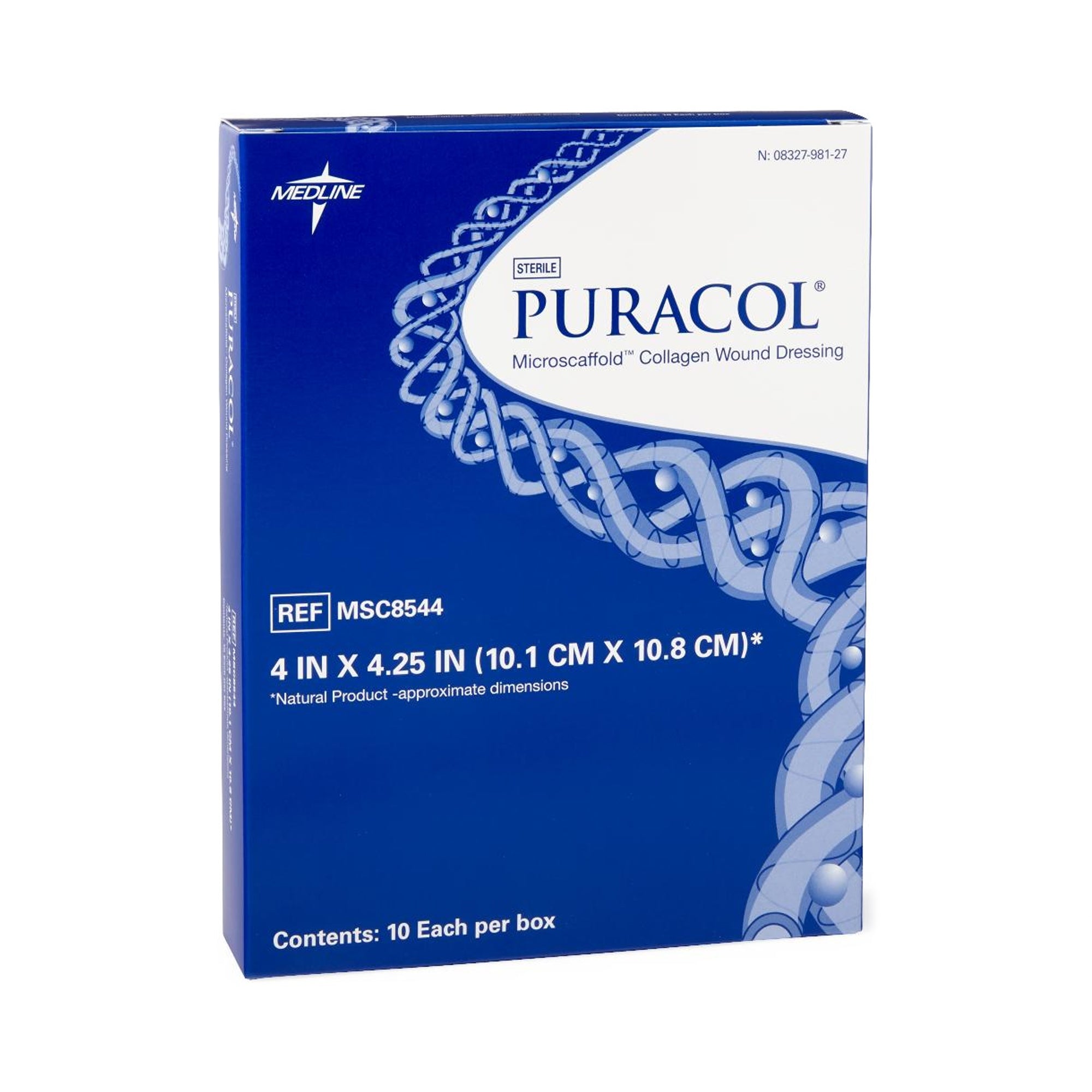 Collagen Dressing Puracol 4 X 4-1/4 Inch Rectangle Sterile, Packaging Type- Case