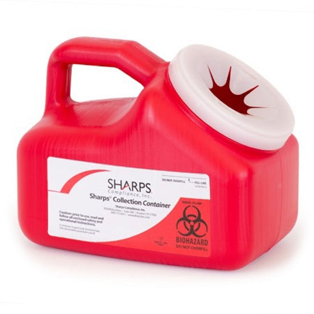 Mailback Sharps Container Mail System Pro-Tec Red Base 9 L X 6 W X 7-1/2 H Inch Vertical Entry 1 Gallon,Packaging Type- Each