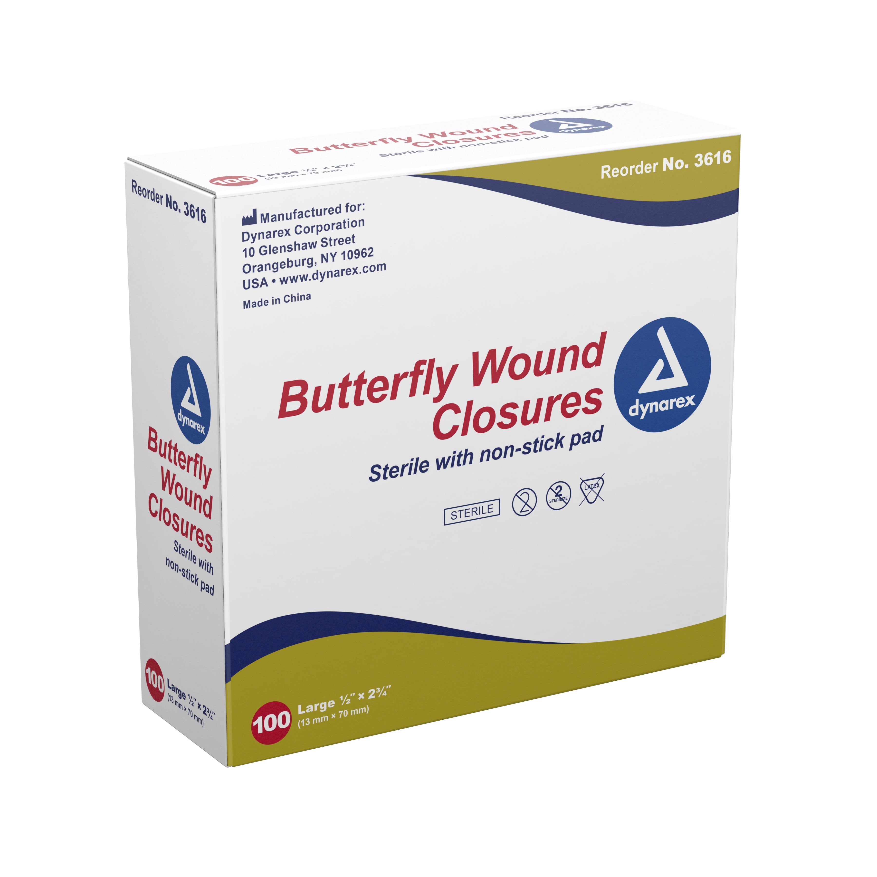Skin Closure Strip Secure Strip 1/2 X 2-3/4 Inch Plastic Butterfly Closure White, Packaging Type- Case