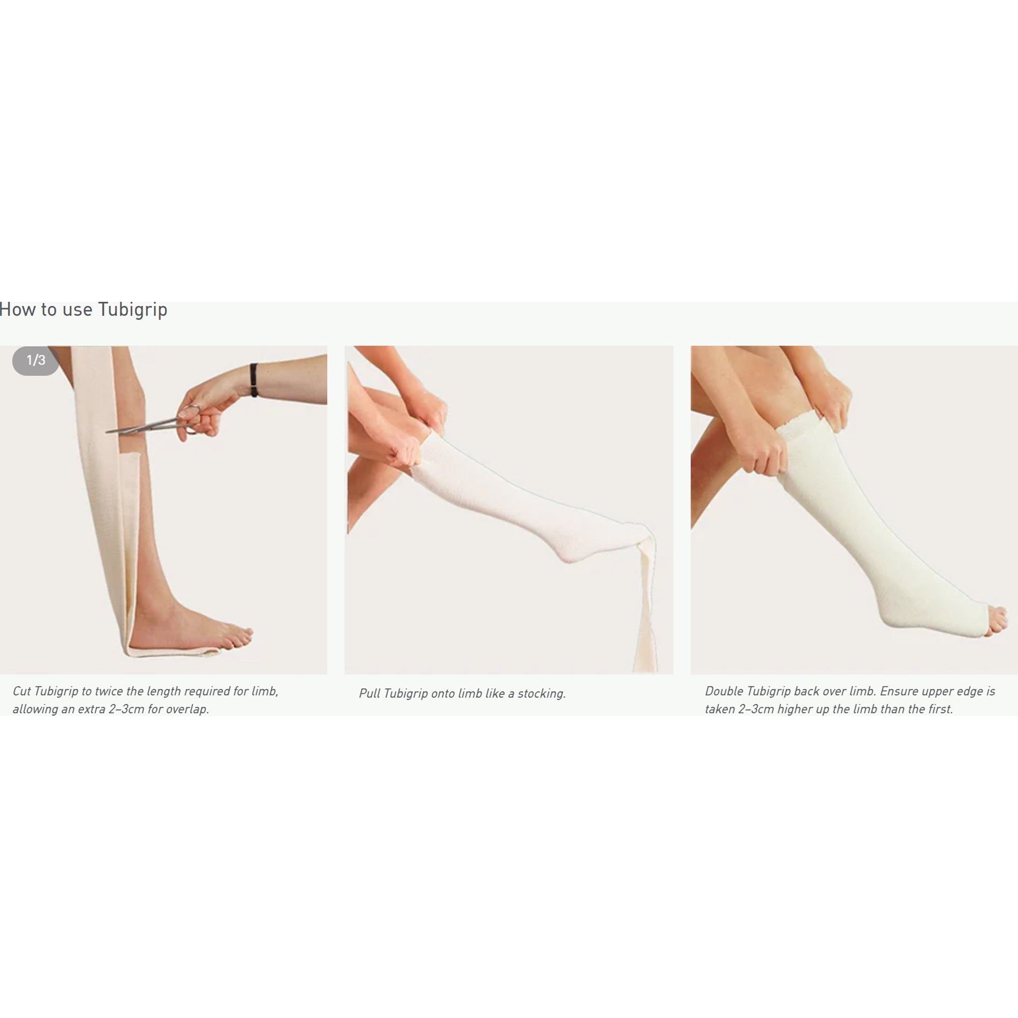 Tubigrip Elastic Tubular Support Bandage – Size C, 2-3/4 in x 11 yd, Medium Arm / Small Ankle, Standard Compression, HCPCS A6457