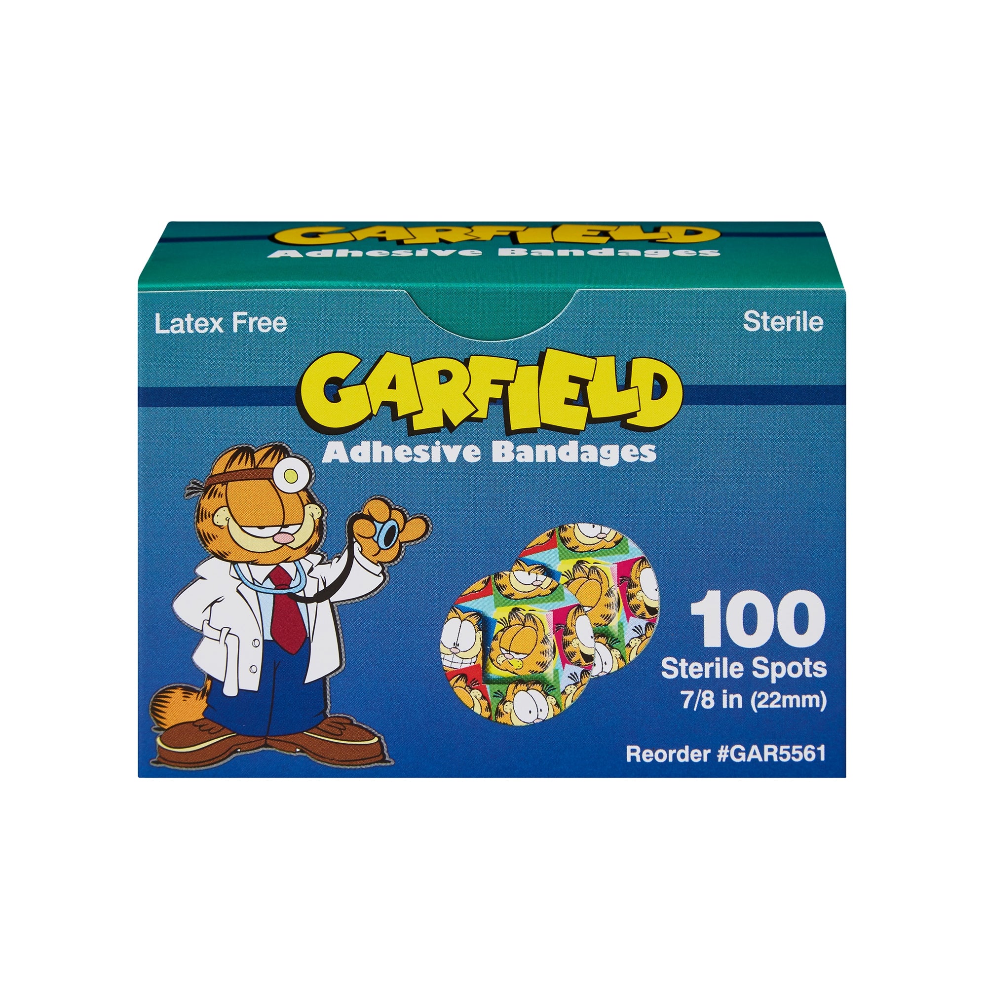 Adhesive Spot Bandage ASO 7/8 Inch Plastic Round Kid Design (Garfield) Sterile, Packaging Type- Case