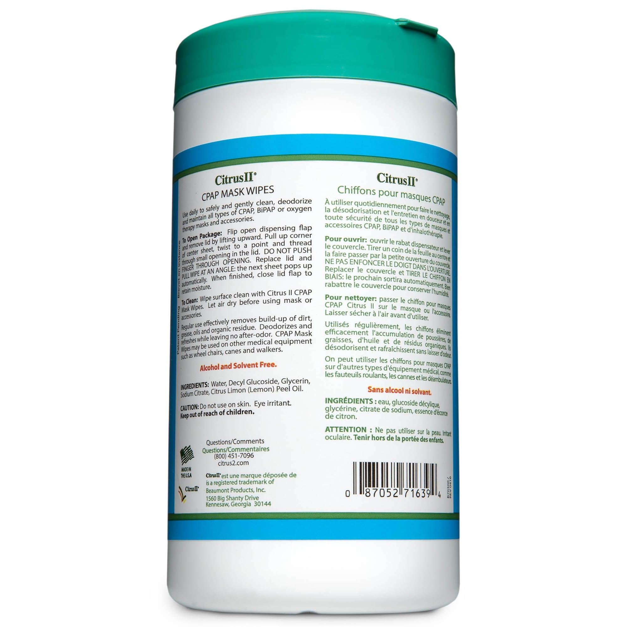 CPAP Wipes Citrus II 5 X 8 Inch, 7.5 oz, Packaging Type- Case