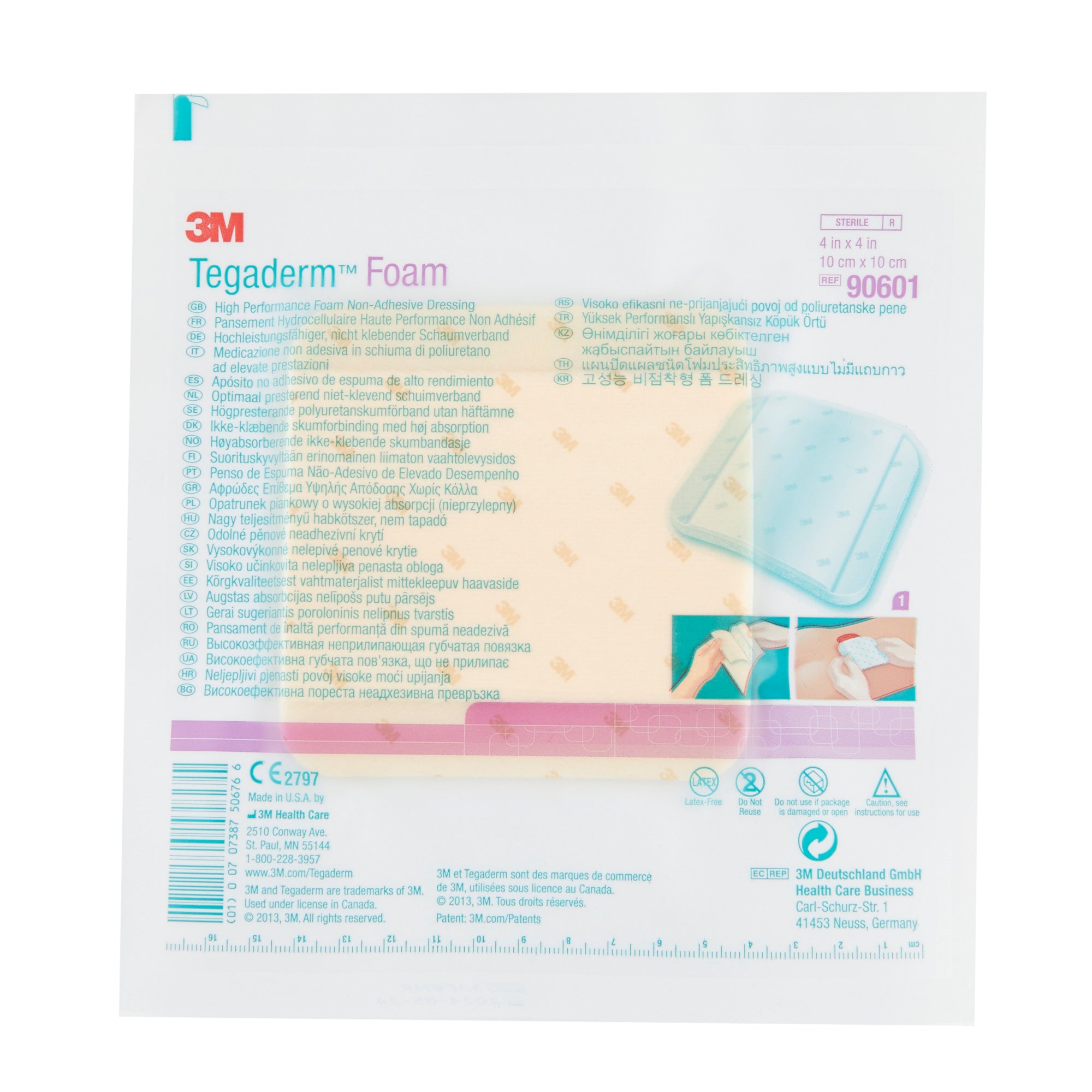 Foam Dressing 3M Tegaderm High Performance 4 X 4 Inch Without Border Film Backing Nonadhesive Square Sterile, Packaging Type- Case