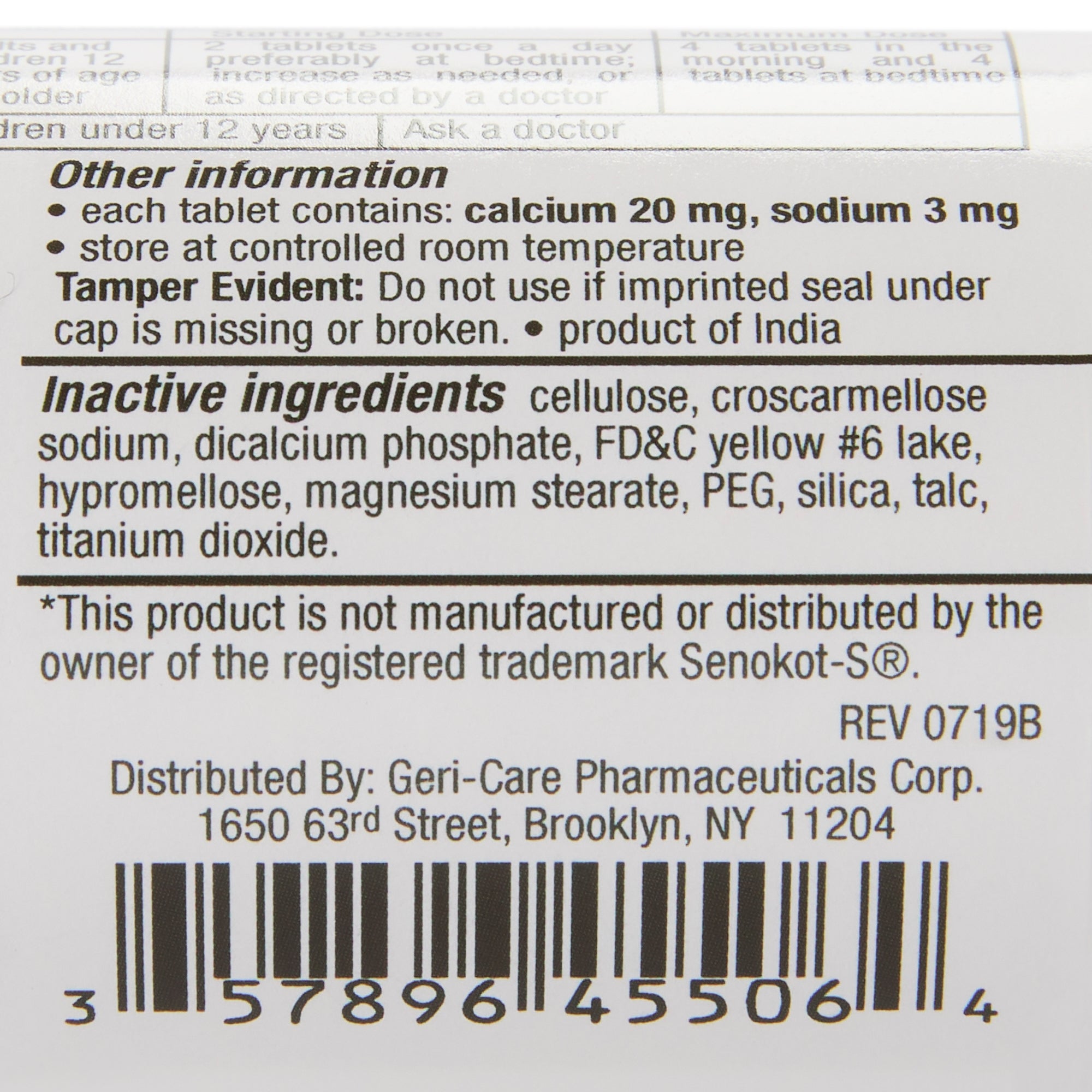 Stool Softener / Laxative Health Star Tablet 60 per Bottle 50 mg - 8.6 mg Strength Docusate Sodium / Sennosides, Packaging Type- Case