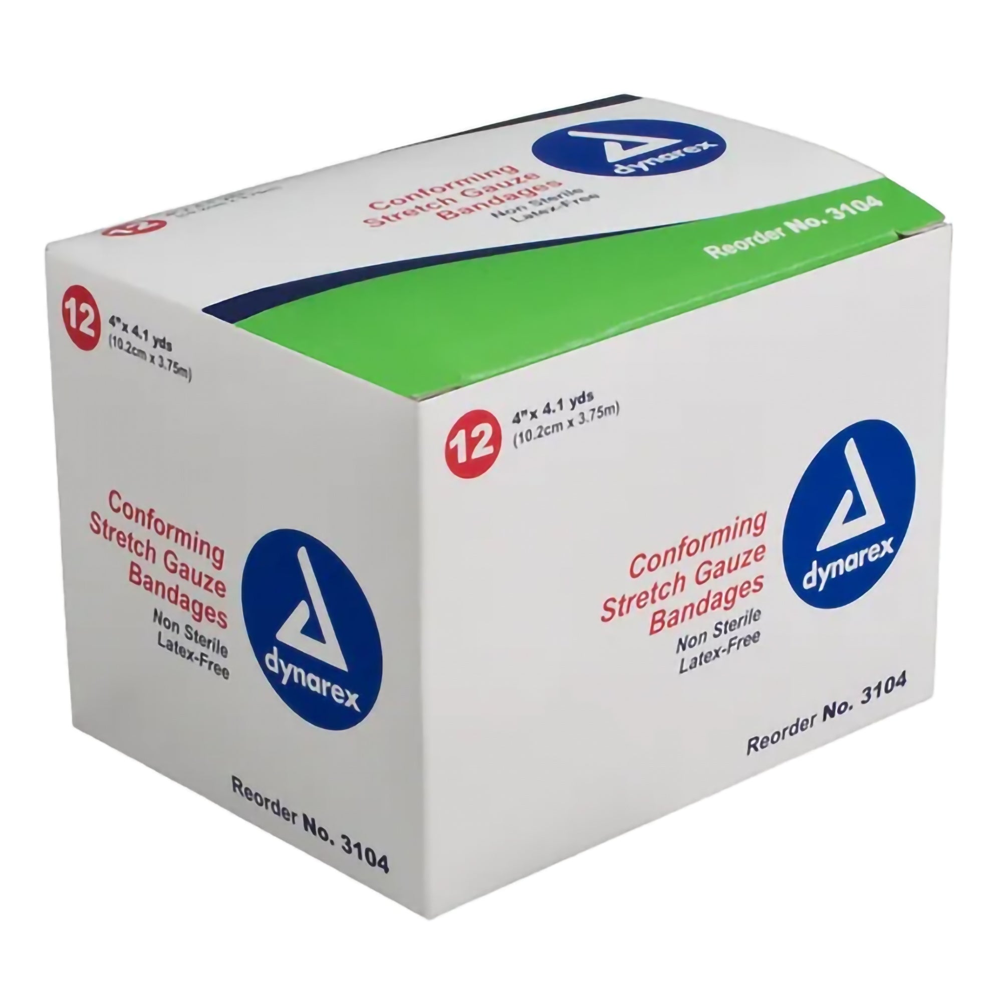 Conforming Bandage Dynarex 4 Inch X 4.1 Yard 1-Ply NonSterile 12 per Pack,Packaging Type- Box