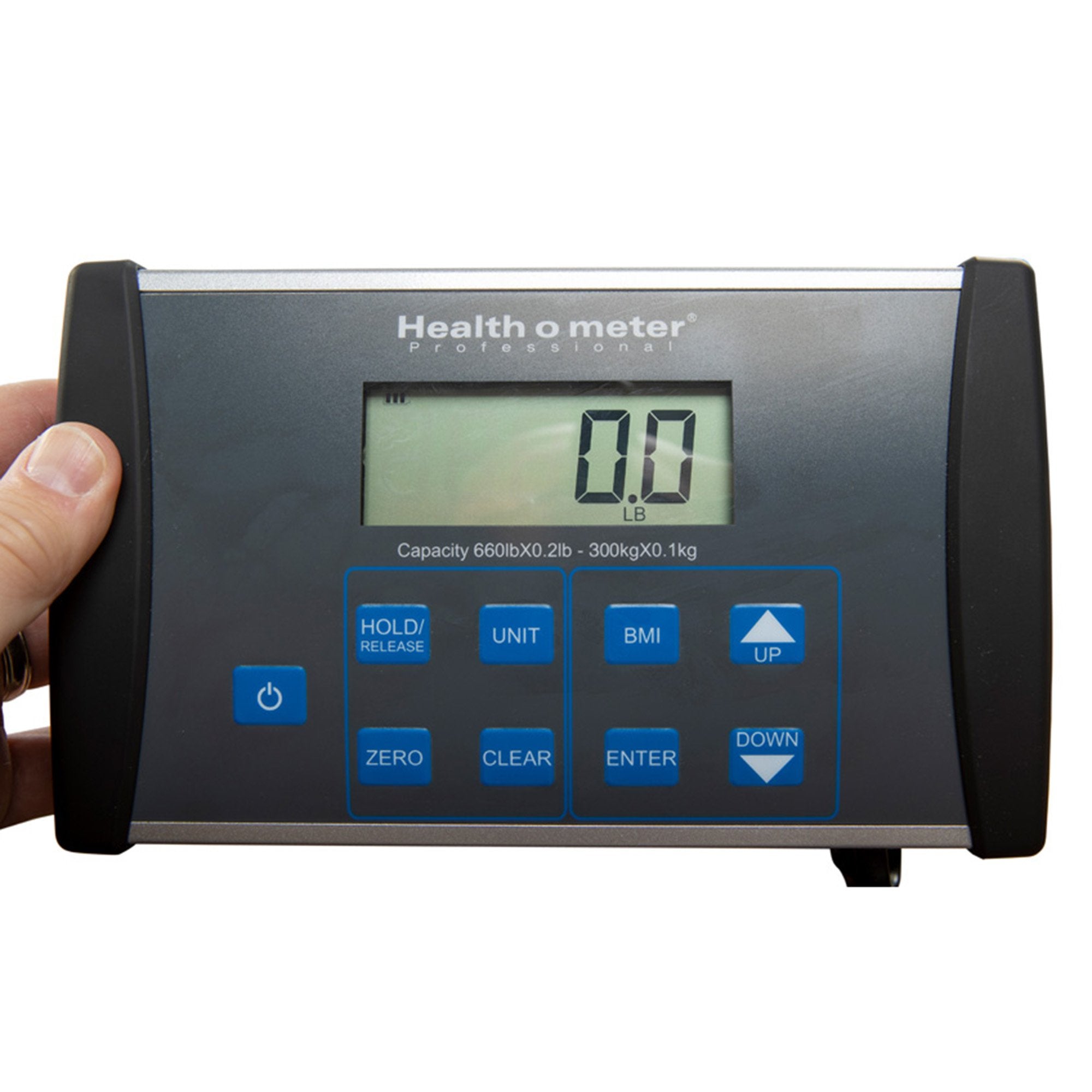 Floor Scale Health O Meter LCD Display 660 lbs. / 300 kg Capacity Black AC Adapter / Battery Operated