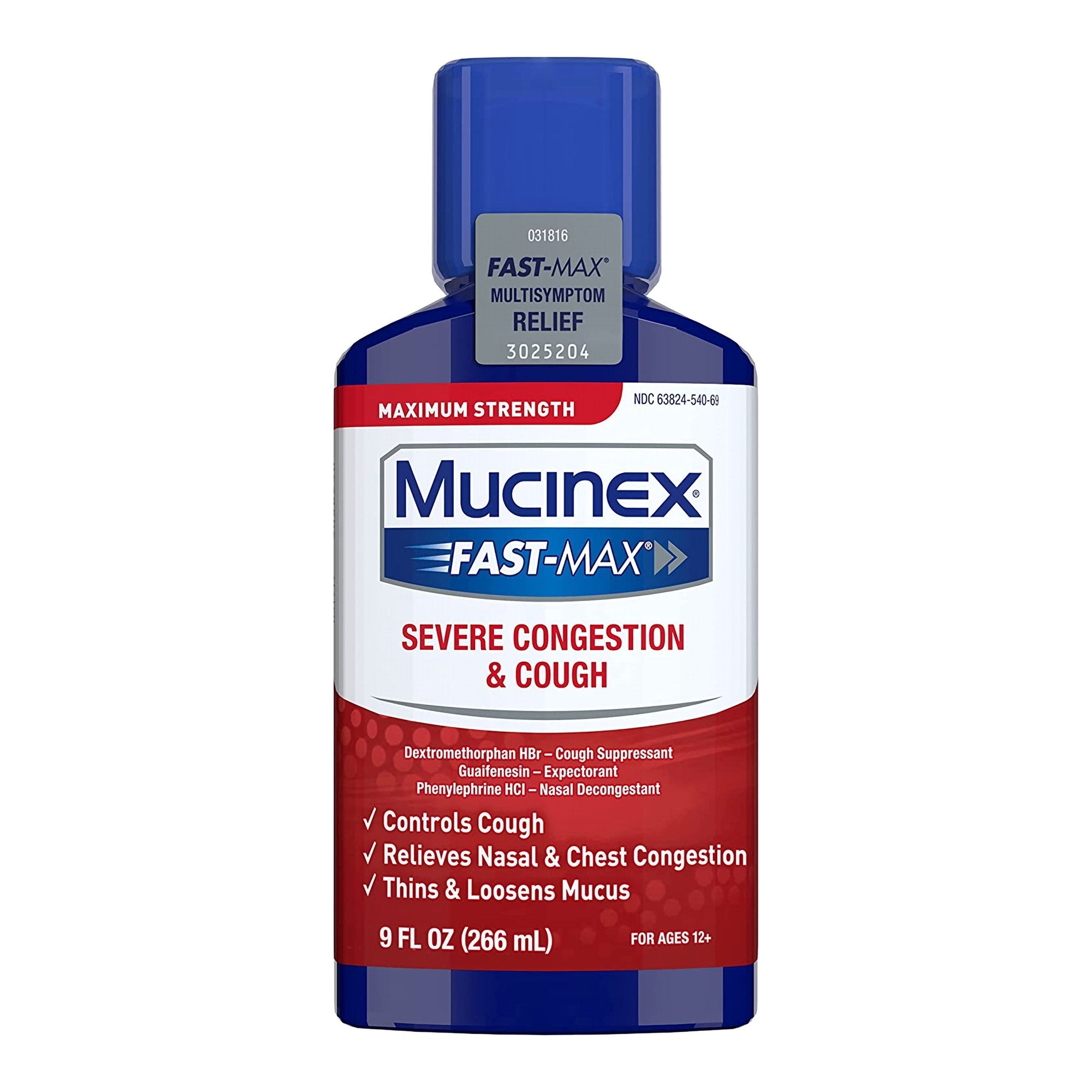 Cold and Cough Relief Mucinex Fast-Max 20 mg - 400 mg - 10 mg / 5 mL Strength Liquid 6 oz.