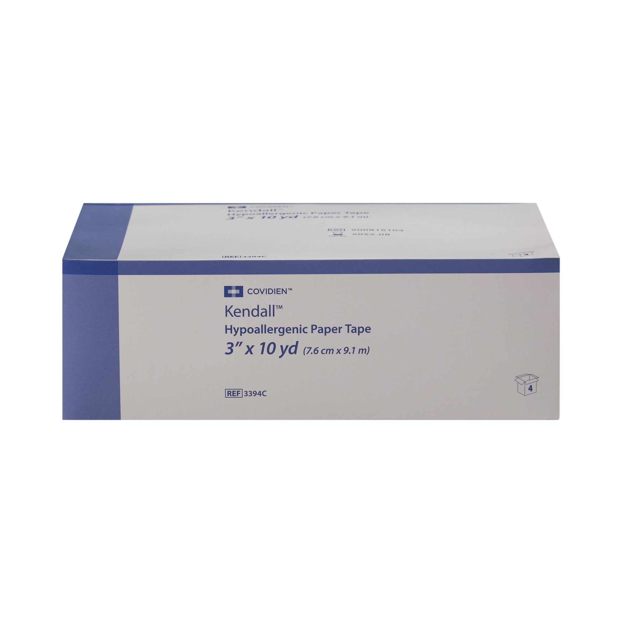 Hypoallergenic Medical Tape Kendall Hypoallergenic White 3 Inch X 10 Yard Paper NonSterile,Packaging Type- Box