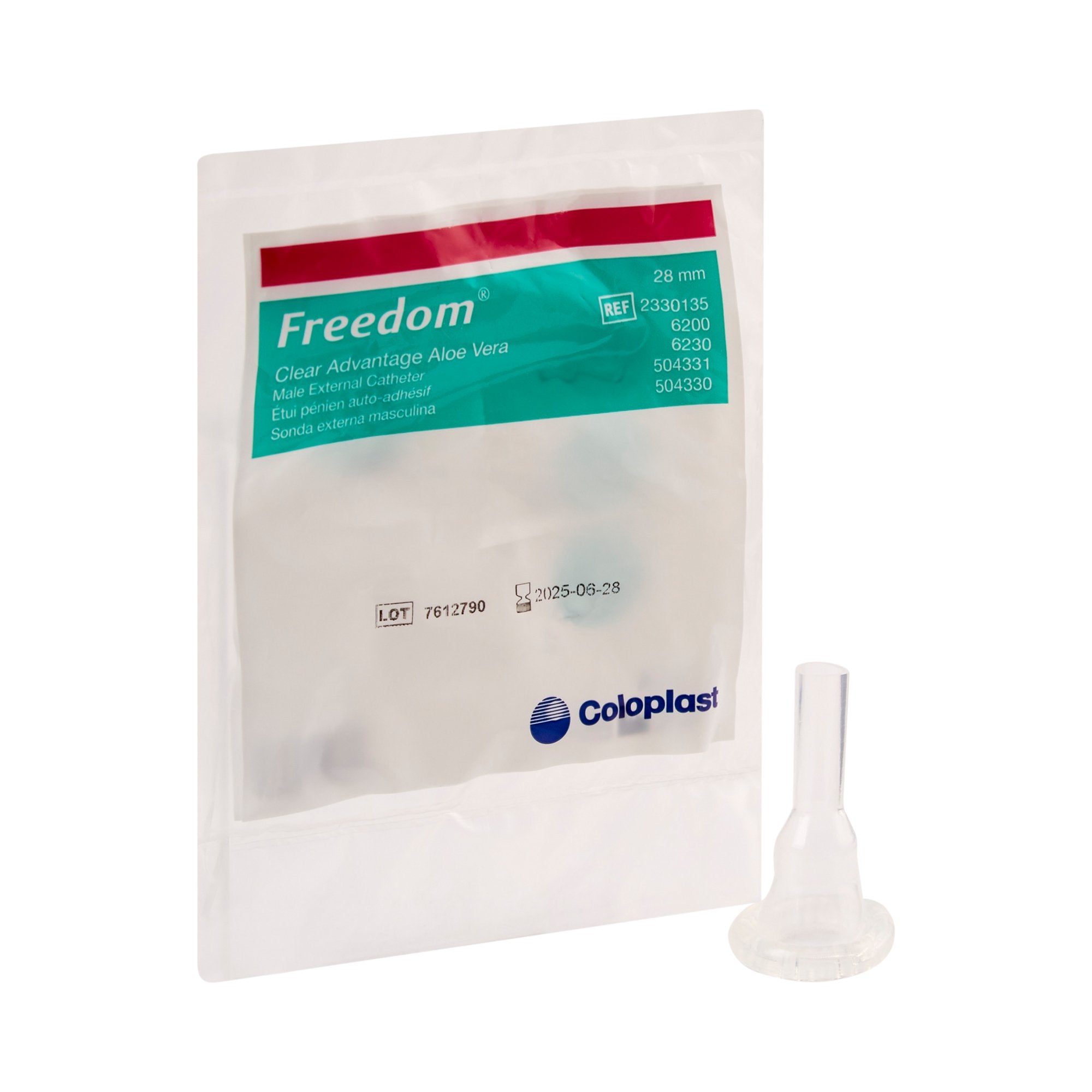 Male External Catheter Clear Advantage Self-Adhesive Strip Silicone Medium
